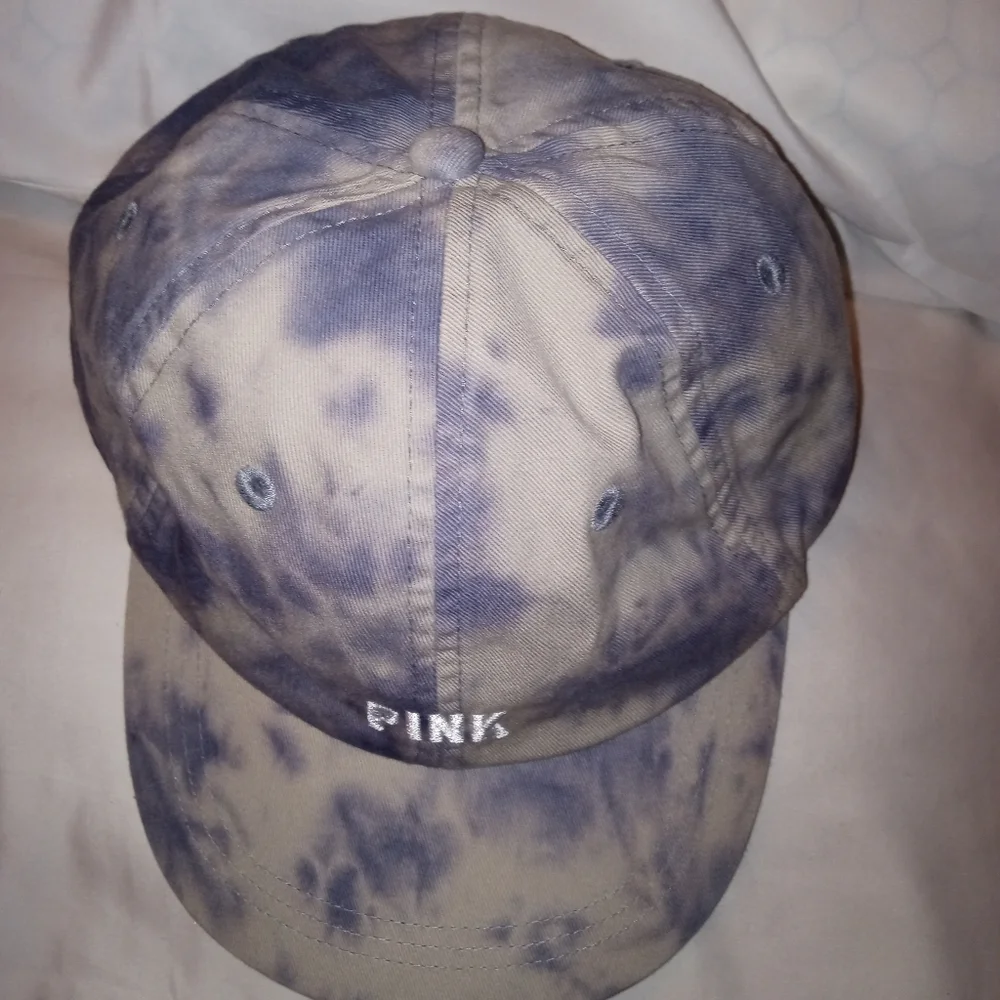 3/$10 Victoria's Secret PINK Tie Dye Blue hat EUC - Picture 2 of 7